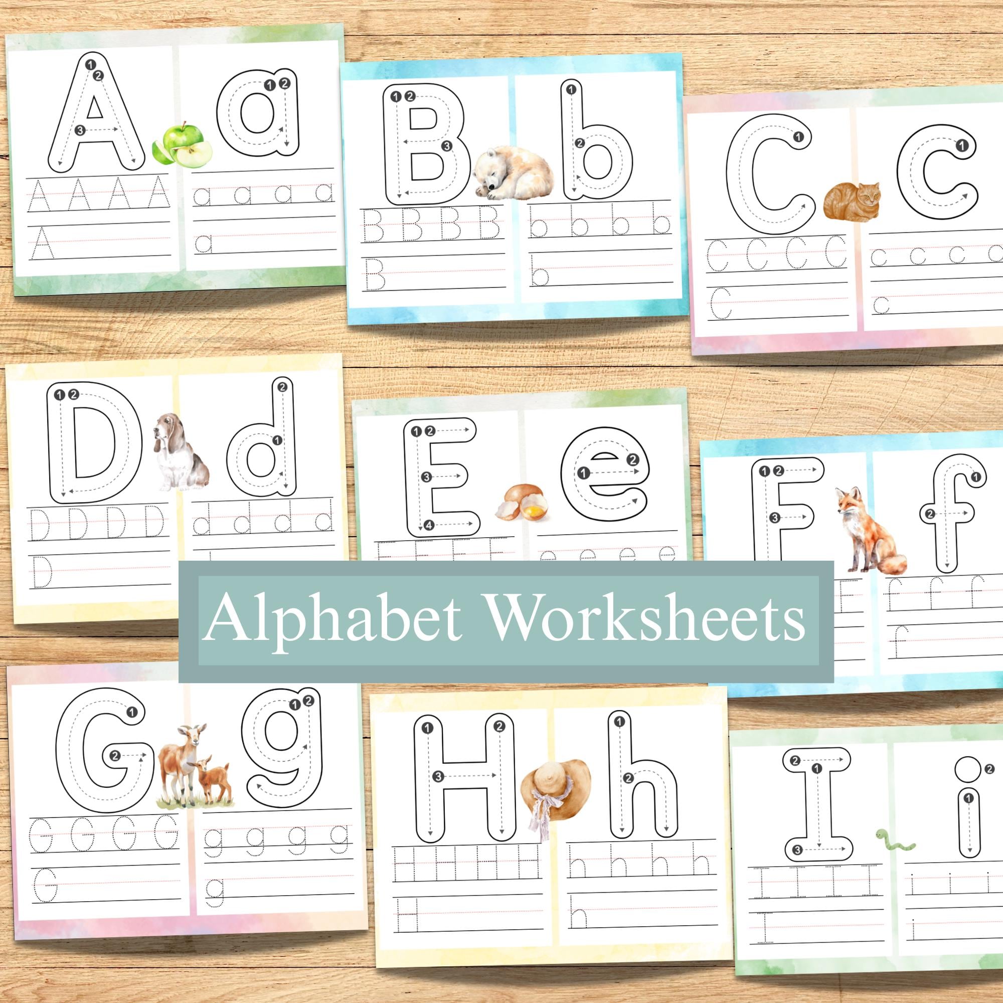 Alphabet Worksheet | ABC Handwriting Printable Worksheet | Letter Writing Practice | Alphabet Charts | Homeschool Printable Worksheets