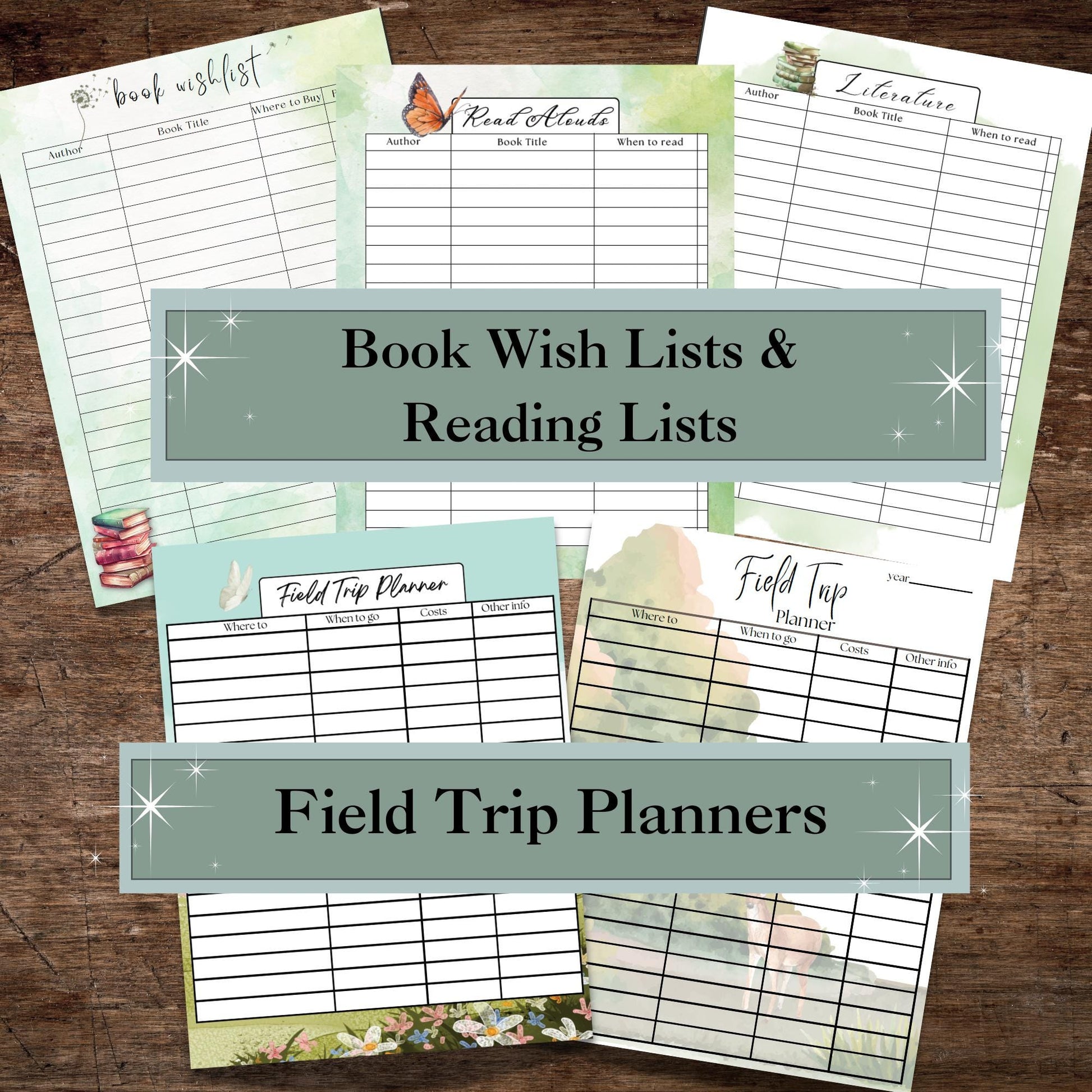 Homeschool Planner Printables 2025 2026 | Charlotte Mason Inspired | Nature Themed | Academic Year | A full TWO years of Calendars! |